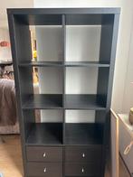 Zwarte Vakkenkast met lades, Ophalen, 50 tot 100 cm, Zo goed als nieuw, Minder dan 100 cm