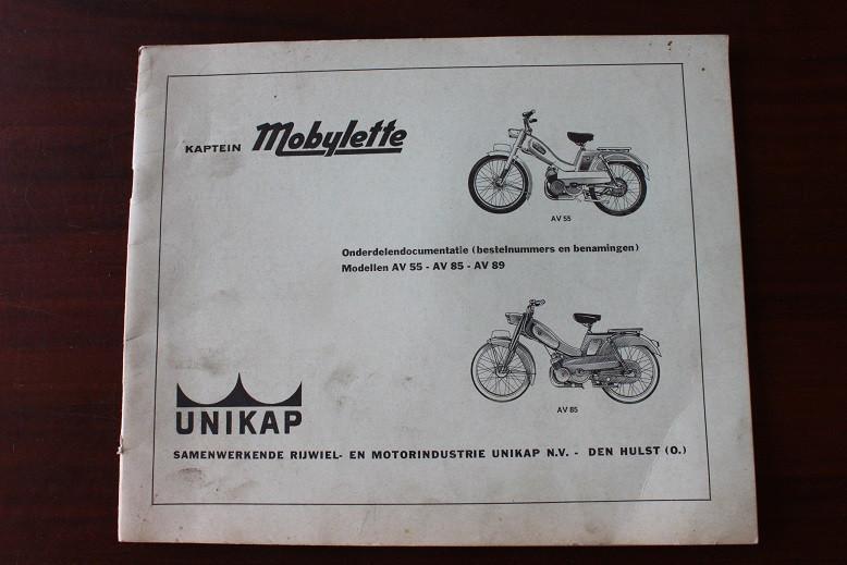 Mobylette AV55 AV85 AV89 1970 onderdelen boek, Ophalen of Verzenden