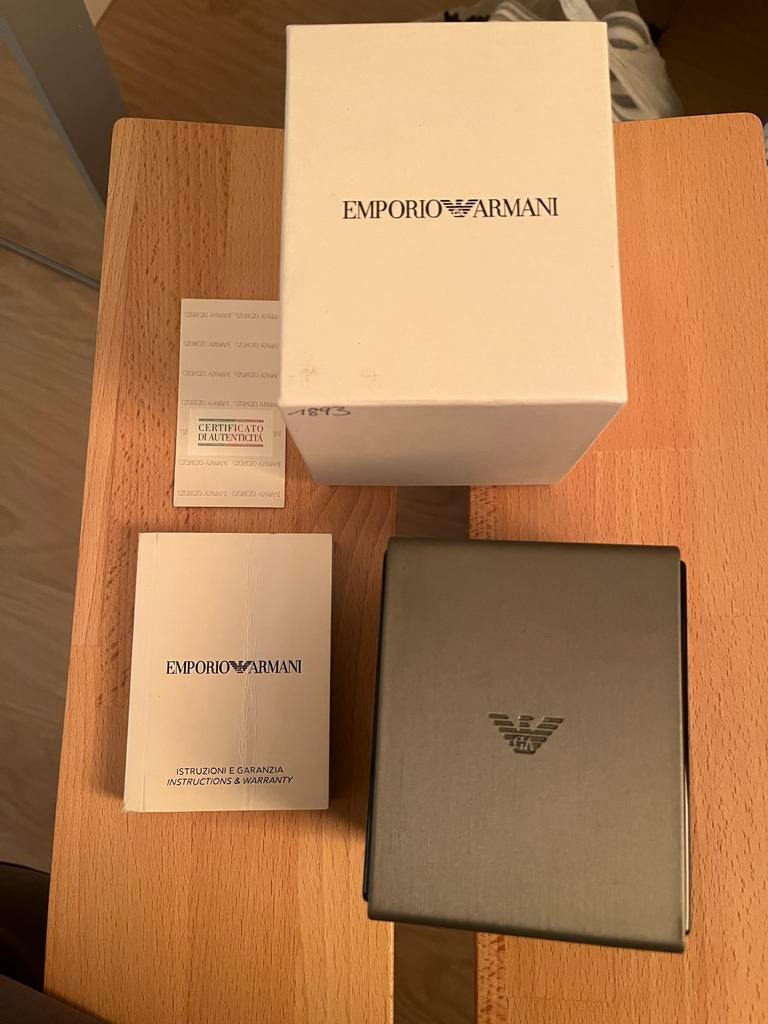 Origineel Armani Doosje met Papieren voor horloge, Ophalen of Verzenden, Gebruikt, Overige merken