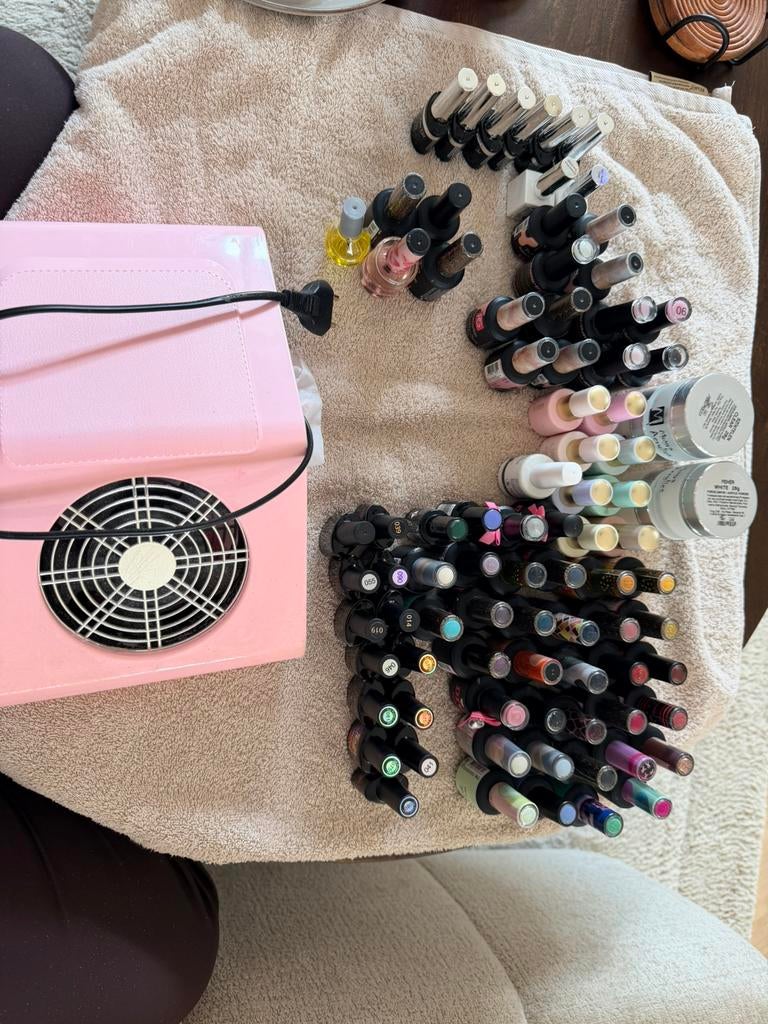 Complete nagelset met Biab/pinkgellac/gellak en afzuiging., Ophalen of Verzenden, Zo goed als nieuw, Overige kleuren, Handen en Nagels