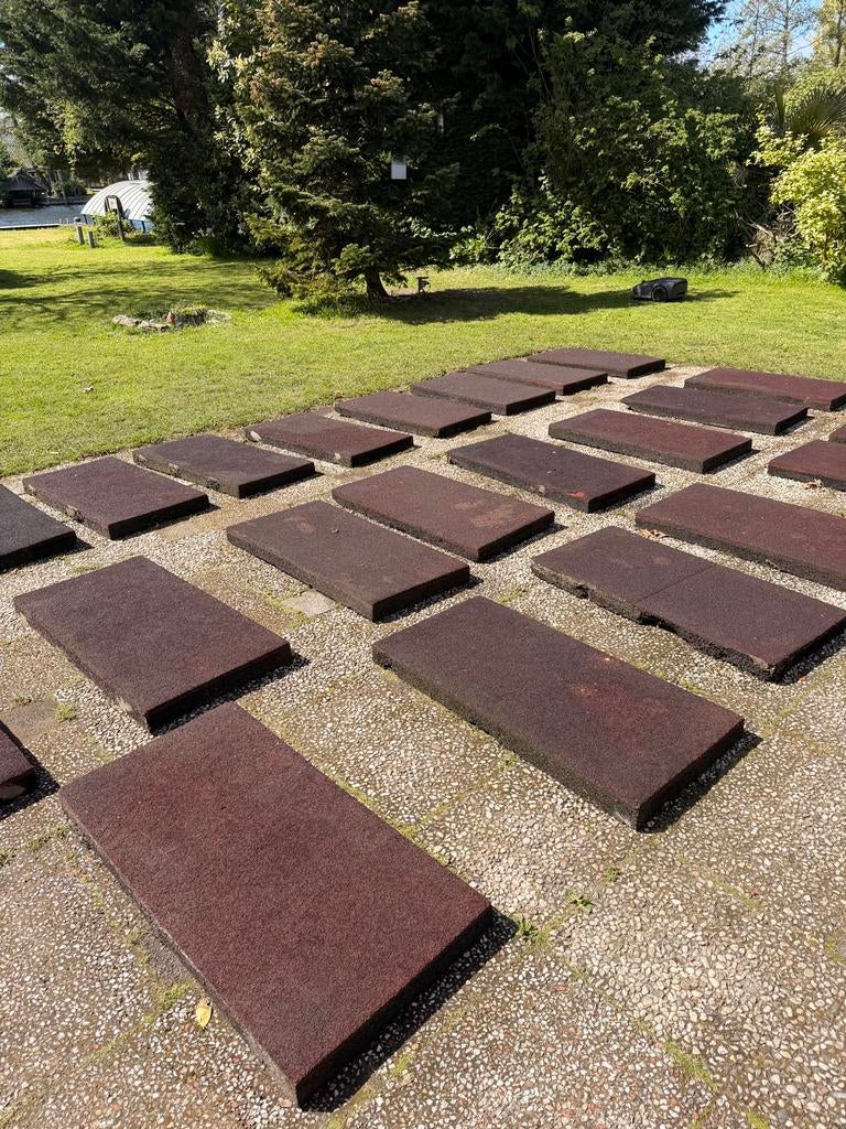 Rubberen speel tegels 100x50x7cm, Tuin en Terras, Ophalen, Gebruikt, Rubber, Overige typen