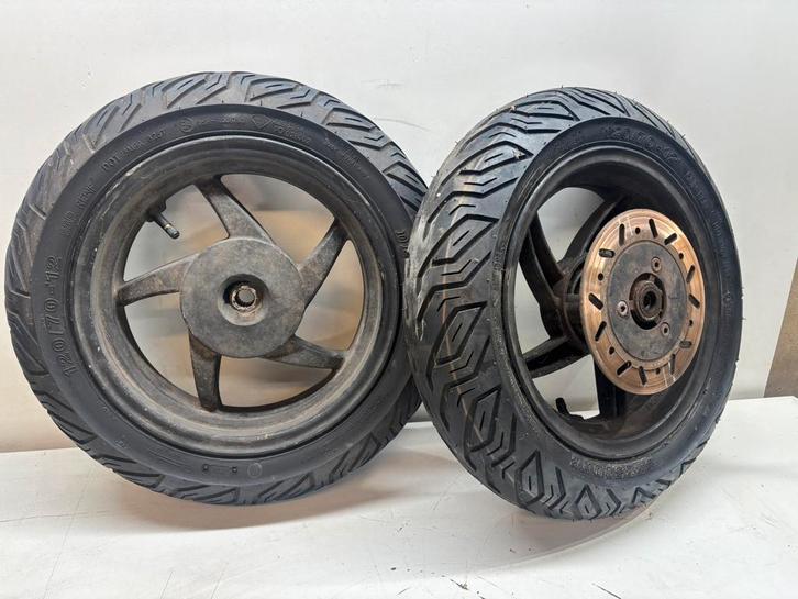 Velgen met banden Sym Fiddle 2, Fietsen en Brommers, Brommeronderdelen | Scooters, Gebruikt, SYM, Overige typen, Ophalen of Verzenden