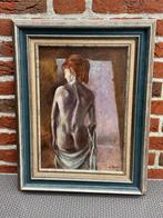 Olieverf schilderij op board,Staand naakt 39x26cm M. Blum 68, Ophalen