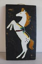 Keramiek Plaquette met Stijgerend Paard, Ophalen of Verzenden