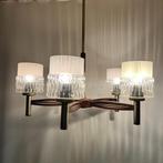 Vintage midcentury design jaren 50 60 lamp teak messing, Huis en Inrichting, Lampen | Hanglampen, Ophalen, Teak messing, Luxus