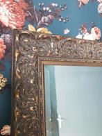 Oude spiegel geslepen in bronskleur lijst 76-106 Zsm! Miekje, Ophalen, Rechthoekig