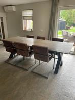 Eikenhouten Eetkamertafel 260x110 - Smoked Grey Staphorst, Ophalen, Gebruikt, 100 tot 150 cm, Eikenhout