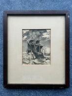 Gravure “Hulk en een boeier” Frans Huys, 1565, Antiek en Kunst, Kunst | Etsen en Gravures, Ophalen of Verzenden