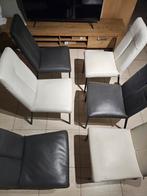 Henders & Hazel leren eetkamerstoelen - 6 stuks, Huis en Inrichting, Stoelen, Ophalen, Gebruikt, Zwart, Leer