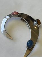 Bijzondere zilveren broche Israël edelstenen, Verzenden, Zo goed als nieuw, Zilver