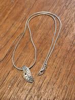 Zilveren ketting elegant met hanger 45 cm, Met hanger, Ophalen of Verzenden, Zo goed als nieuw, Zilver