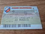 FC UTRECHT  - AS MONACO,  VOETBALTICKET, Tickets en Kaartjes, Seizoenskaart, Eén persoon, Augustus