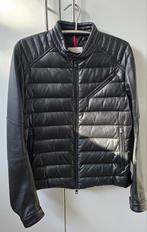 Moncler leren jas, Verzenden, Zwart, Moncler, Maat 46/48 (XL) of groter