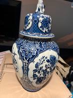 Antieke Delfts Blauwe Vaas met Deksel, Antiek en Kunst, Antiek | Vazen, Ophalen of Verzenden