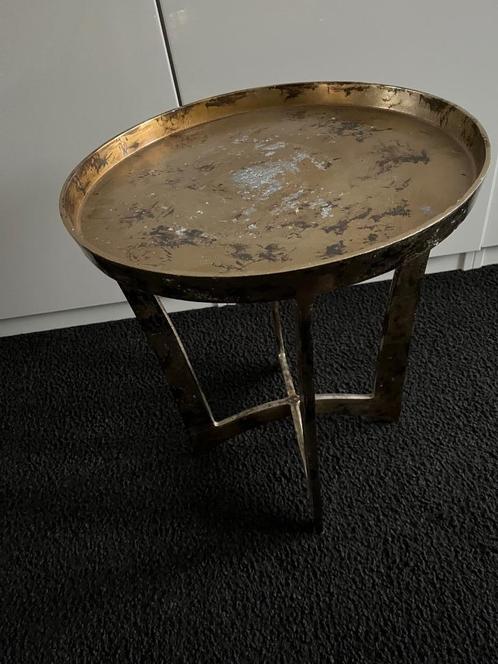 Bijzettafeltje, Huis en Inrichting, Tafels | Bijzettafels, Rond, 45 tot 60 cm, Minder dan 55 cm, Hout, Ophalen