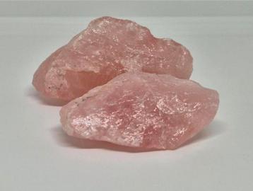 2 Stukken Rozenkwarts - Natuurlijke Edelstenen beschikbaar voor biedingen