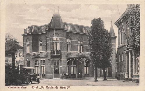 JJ796 Zwammerdam Hotel de Rustende Arend ca 1930, Verzamelen, Ansichtkaarten | Nederland, Ongelopen, Zuid-Holland, 1920 tot 1940