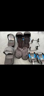 Tweelingbuggy, Ophalen of Verzenden, Zo goed als nieuw, Maxi-Cosi, Verstelbare rugleuning