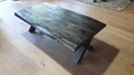 Zwarte mangohouten boomstam salontafel van 130x70cm, 100 tot 150 cm, Nieuw, Metaal, Minder dan 50 cm