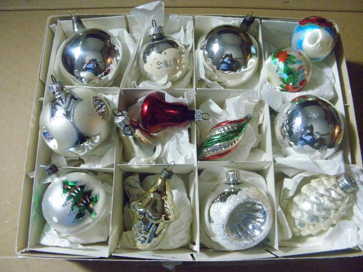 oude antieke  kerstballen ornamenten, Diversen, Kerst, Gebruikt, Ophalen of Verzenden