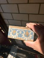 Antieke Randtegels ca. 1900 - Blauw/Beige Patroon, Antiek en Kunst, Antiek | Wandborden en Tegels, Ophalen of Verzenden