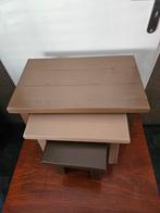 3 delig set bijzettafels, Ophalen, Minder dan 55 cm, Gebruikt, Rechthoekig