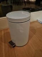 Pedaalemmer wit staal, Gebruikt, Met pedaal, Ophalen of Verzenden, Minder dan 10 liter