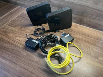 Devolo router incl. 2x UTP kabel en 2 stroomadapters.  beschikbaar voor biedingen