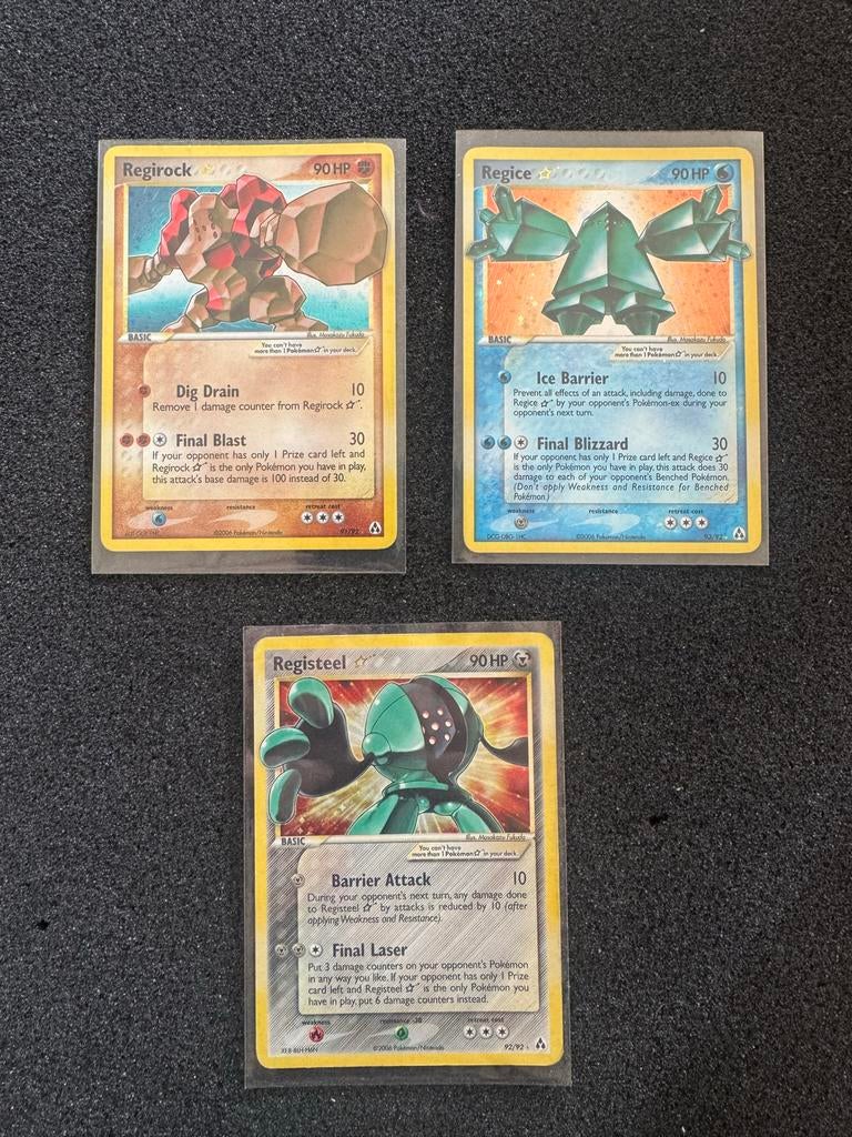 Regi's Gold Star Trio - Regirock, Regice, Registeel, Ophalen of Verzenden, Zo goed als nieuw, Overige typen