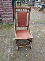 Engelse schommelstoel, zgn. rockingchair, roze velours., Antiek en Kunst, Ophalen