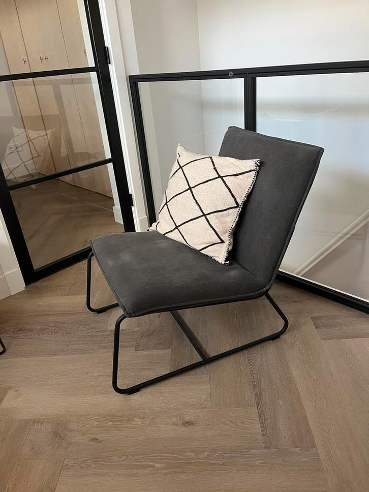 Zwarte Fauteuil, Loods 5 Basic Collectie, Huis en Inrichting, Stoelen, Zo goed als nieuw, Eén, Metaal, Stof, Zwart, Ophalen