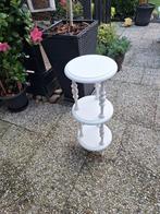 Leuk brocante bijzet-plantentafeltje, Huis en Inrichting, Tafels | Bijzettafels, Ophalen, Minder dan 55 cm, Rond, Zo goed als nieuw