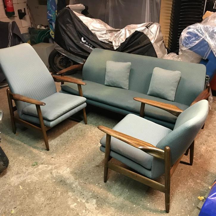 Propos Hulmefa heren dames fauteuil bank vintage design, Huis en Inrichting, Fauteuils, Gebruikt, Ophalen