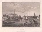 Alkmaar Kanaalzijde Staalgravure uitgave Terwen 1858, Antiek en Kunst, Ophalen of Verzenden