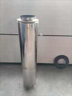 Kachelpijp 1 meter met Rozet., Doe-het-zelf en Verbouw, Buizen en Afvoer, Ophalen, Gebruikt, Minder dan 20 mm, Rvs