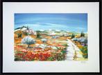 # Ella Fort # Uniek Kleurrijk Werk "Paysage Francais", Ophalen of Verzenden