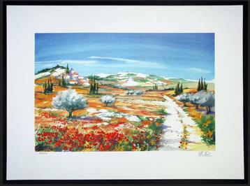 # Ella Fort # Uniek Kleurrijk Werk "Paysage Francais" beschikbaar voor biedingen