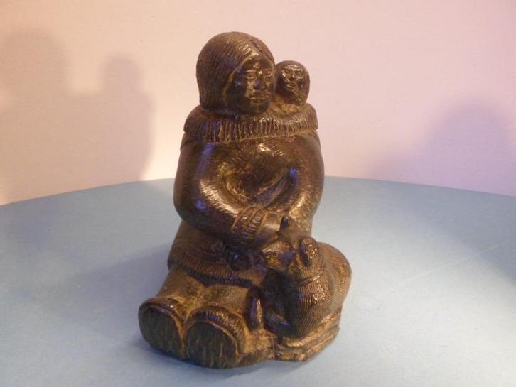 Beeld Inuit Eskimo Canada The Wolf Original 14,5 cm. hoog, Antiek en Kunst, Kunst | Beelden en Houtsnijwerken, Ophalen of Verzenden