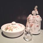 Parfumflesje zeepbakje poederdoos goud handbeschilderd., Antiek en Kunst, Curiosa en Brocante, Ophalen of Verzenden