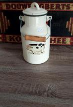 Emaille melkbus creme met varken, Ophalen of Verzenden