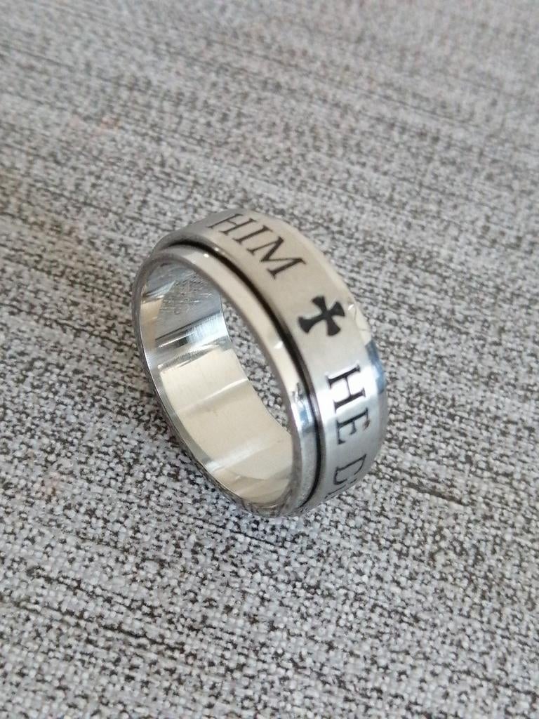 Christelijke spinner ring-anxiety ring, Sieraden, Tassen en Uiterlijk, Ringen, Nieuw, Ophalen of Verzenden, Dame, Zilver