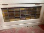 Twee Glas-in-lood ramen jaren '30, incl. kozijn, Ophalen, Gevelraam of Ruit, Glas in lood, 80 tot 120 cm