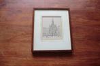 zwart-wit gravure van de St-Anthonie-kerk in Den Bosch, Antiek en Kunst, Kunst | Etsen en Gravures, Ophalen