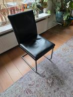 Movani Zwartleren Eettafelstoelen, Huis en Inrichting, Ophalen, Gebruikt, Zwart, Metaal