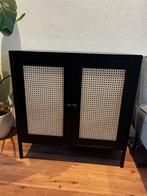 kastje / opbergkast zwart staal/rotan 81x80x40 [NIEUW], Huis en Inrichting, Kasten | Overige, Ophalen, Nieuw