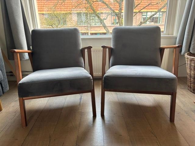 2 IKEA Ekenaset Fauteuils, Huis en Inrichting, Fauteuils, Zo goed als nieuw, Hout, Stof, 50 tot 75 cm, Minder dan 75 cm, Ophalen