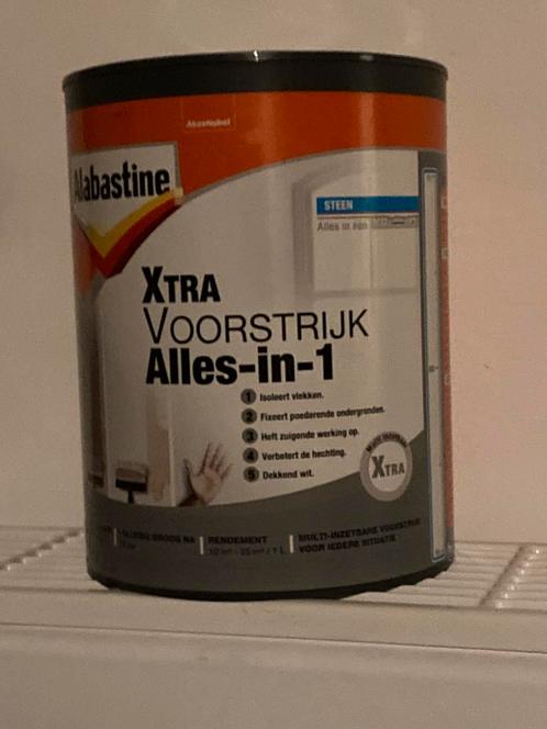 Alabastine voorstrijk Alles in 1, Doe-het-zelf en Verbouw, Verf, Beits en Lak, Zo goed als nieuw, Verf, Minder dan 5 liter, Wit