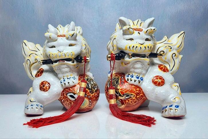 💥 Set kleurrijke Foo Dog. Oftewel Tempel Leeuwen, Verzamelen, Beelden en Beeldjes, Gebruikt, Dier, Ophalen of Verzenden