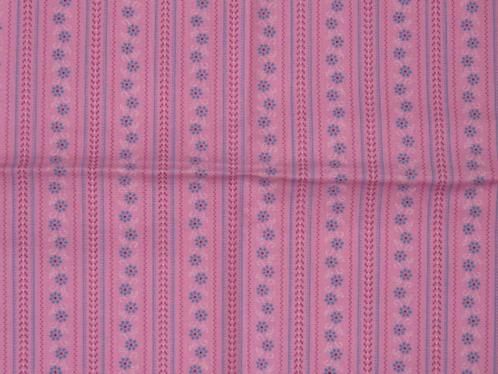 Vintage lapje stof roze met blauwe bloemetjes NIEUW, Hobby en Vrije tijd, Stoffen en Lappen, Nieuw, Katoen, 30 tot 120 cm, 30 tot 200 cm