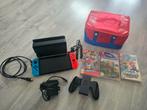 Nintendo Switch OLED + 3 topgames + opbergtas + 128GB SD, Spelcomputers en Games, Ophalen of Verzenden, Zo goed als nieuw